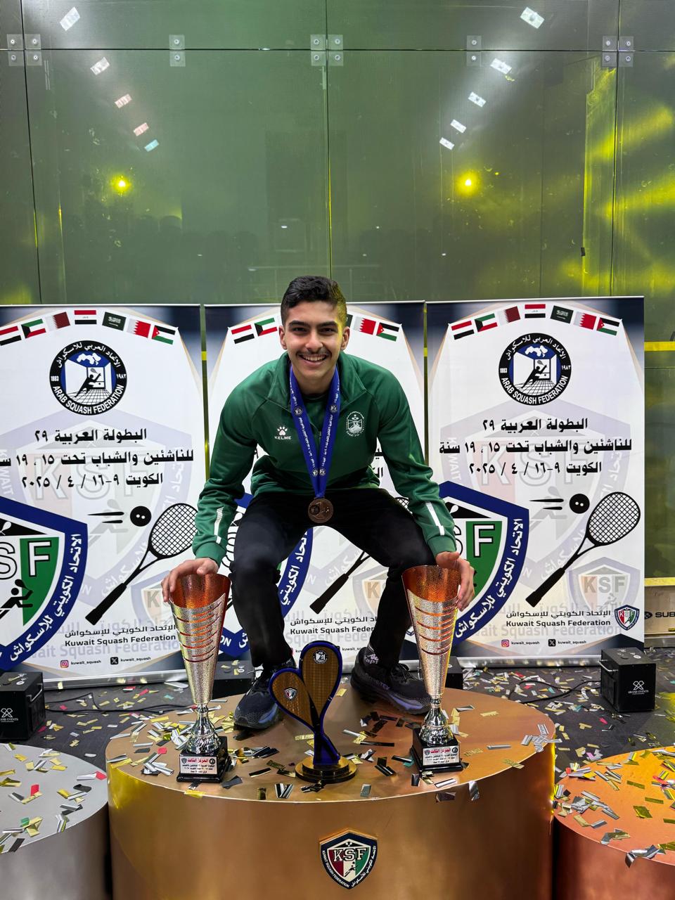 محمد آل نصفان يتوج بلقب البطولة العربية للاسكواش الأخضر